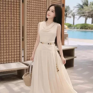 VÁY DÀI CỔ ĐỔ – NÉT ĐẸP TINH KHÔI CHO NÀNG